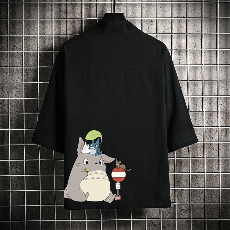 HF59152-P40风汉服男开衫外套七分袖道袍网格挂拍,男装民族服装,电商A040A