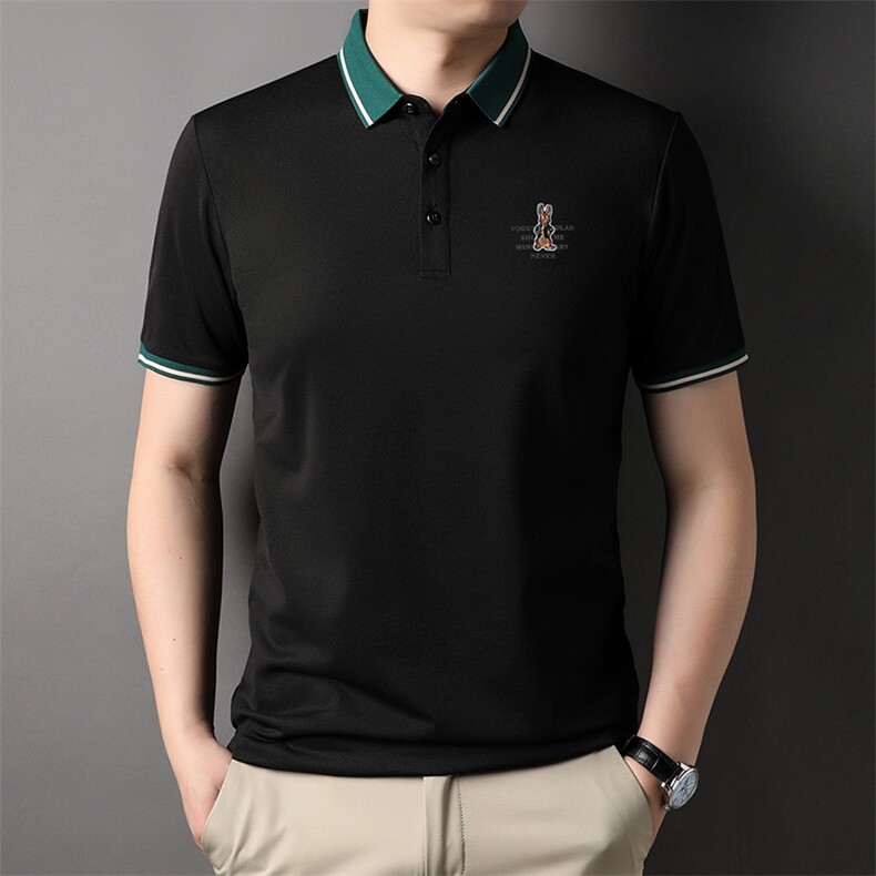 男式夏季新款中老年T恤男短袖翻领商务休闲体恤Polo衫，男装T恤，电商B360