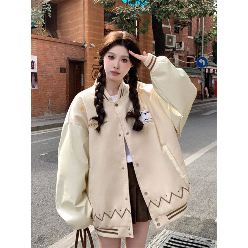 A511-P82春秋潮流小羊刺绣棒球服设计感小众情侣夹克上衣外套,男装夹克,星座911
