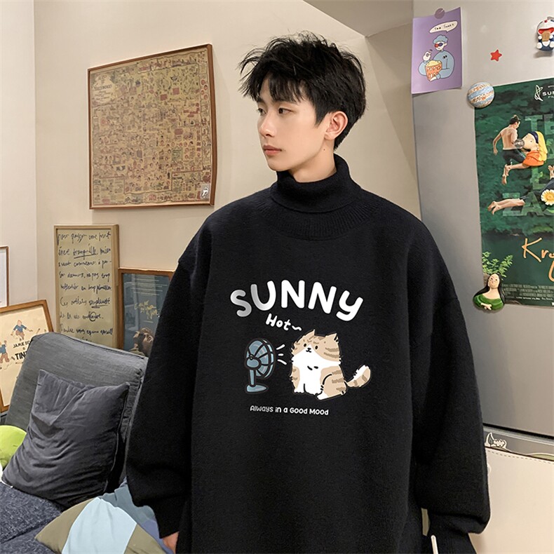8XL高领毛衣男大码胖子堆堆领打底羊毛衫GM45402-P45加绒款-P65,男装T恤,电商A040