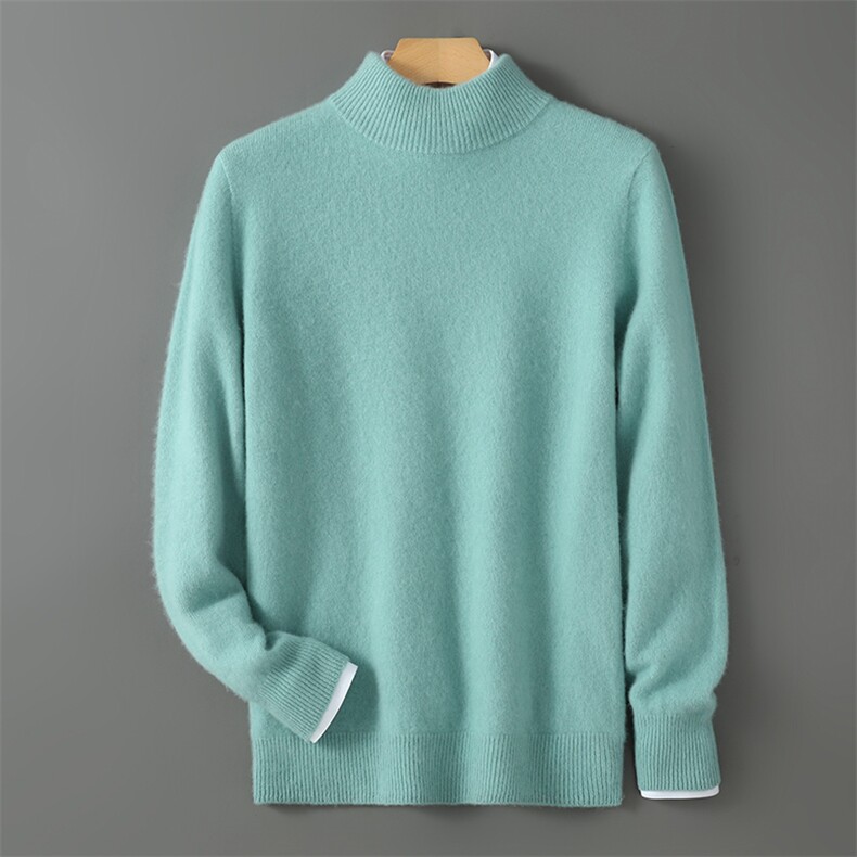 2025秋冬新款女羊绒衫100%纯山羊绒高翻领加厚保暖针羊绒套头衫，男装羊毛衫，暮绒羊羊绒