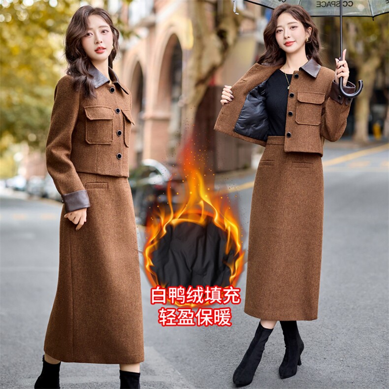 小香风套装2024秋新款轻奢高级感女人味韩系千金chic半身裙两件套，女装套装/套裙，雅静靓衣