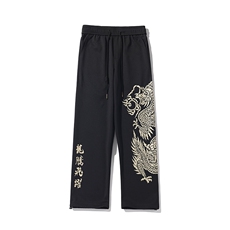 2024春季新款内景大码龙年风印花卫裤M-5XHK24139-P60，男装休闲裤，电商A022