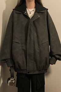 皮衣美式潮牌青少年百搭夹克情侣春装外套XZ102B-1-JK2565P85图片