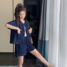 现货~~！！薄款显瘦牛仔套装P130控188，女装套装/套裙，2C262