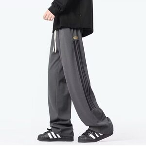美式宽松直筒黑色休闲裤男士阔腿百搭潮流长裤K20012-310B-1-P36图片