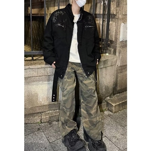 长袖常规款宽松型无品牌春秋冬立领提花外套男纯棉休闲潮牌2151图片