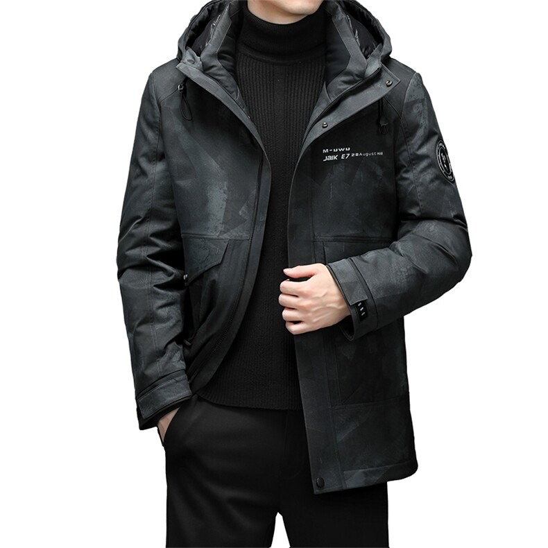 2023冬季新款纯色羽绒服休闲外套中年爸爸装连帽上衣YYYR320-P350,男装羽绒服,电商B212（原钱塘6029）