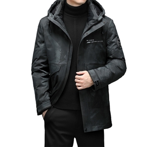 2023冬季新款纯色羽绒服休闲外套中年爸爸装连帽上衣YYYR320-P350图片