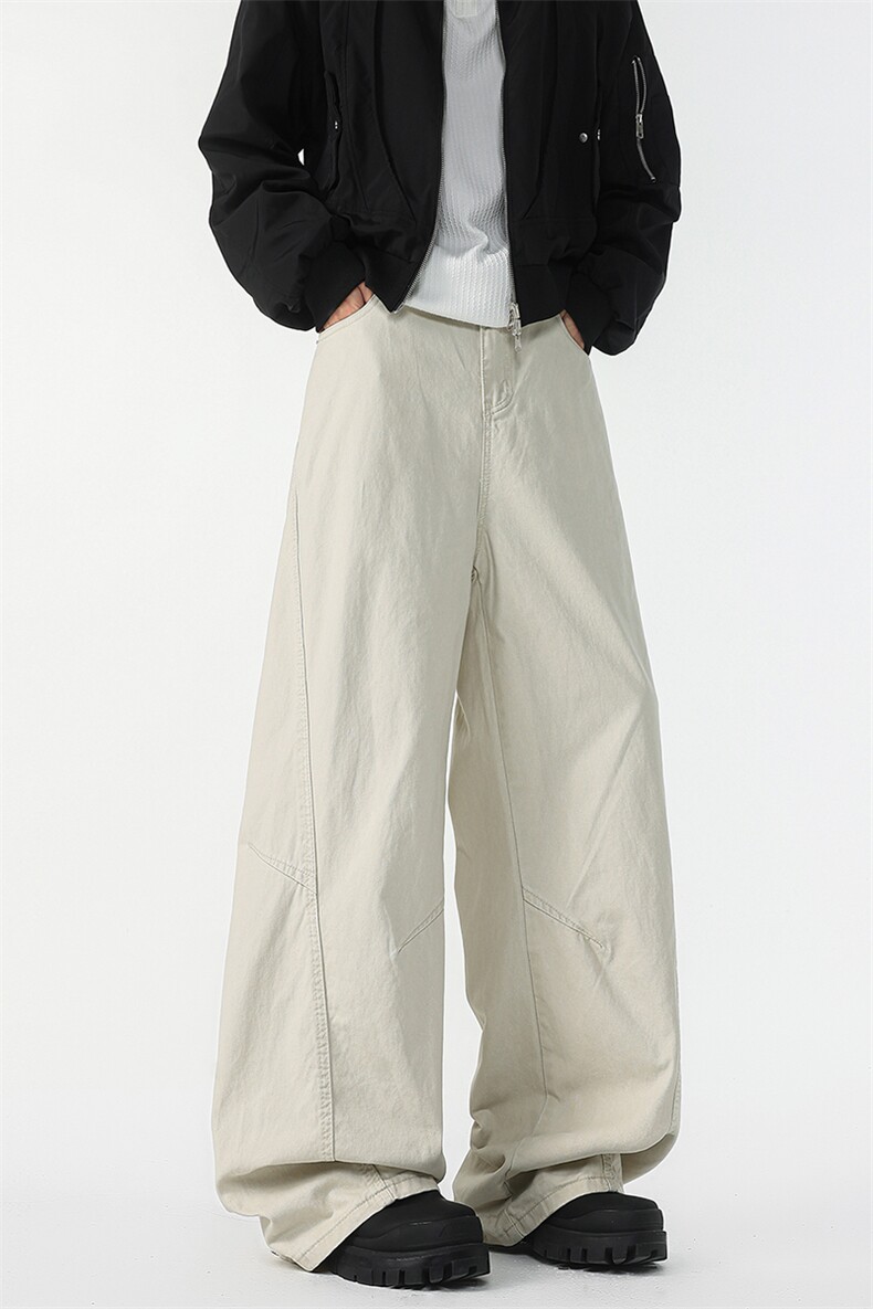 8XL-M工装裤男秋季日系男直筒宽松阔腿休闲弯刀裤子男K9177P65,男装工装外套,电商D206-1