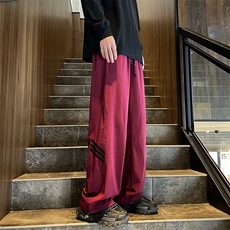 裤子男痞帅宽松直筒条纹设计宽松速干裤美式运动休闲裤B2902-p33，男装休闲裤，星座1008-1