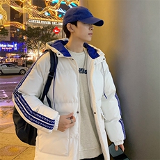 港风潮牌新款织带连帽棉服潮流保暖棉衣M086-P95控139，男装棉衣，星座717