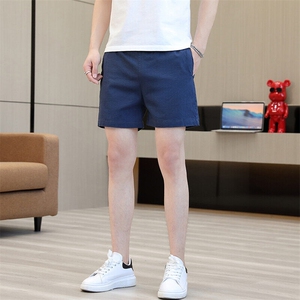 水洗纯棉夏季直筒短裤男宽松裤三分裤男图片