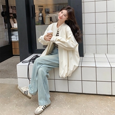 米白色立领休闲外套女2025秋季新款小个子超好看气质减龄夹克上衣，女装风衣，2C016