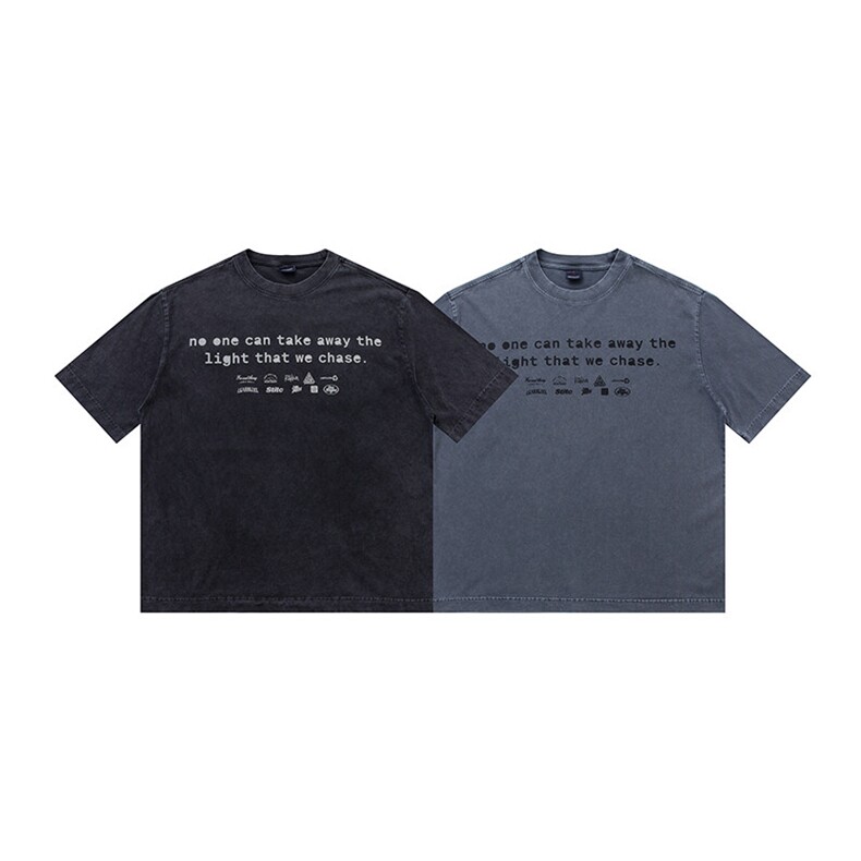 PL1251300克重磅水洗英文短袖T恤，男装T恤，电商基地S002