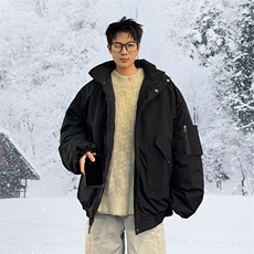棉服男冬季新款港风宽松连帽加厚棉衣MF9006-P90，男装棉衣，星座214-3