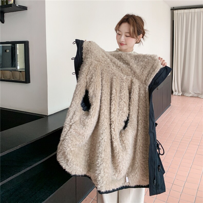 新款冬季加厚加毛休闲外套2C098-9065P245K368,女装派克服,2C098