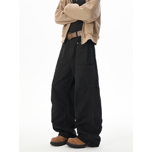 6146-秋冬现货高品多段式拼接工装100棉休闲裤(P58X98)1图片