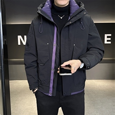 M-3XL8810-P225标50绒三色连帽冲锋衣羽绒服男，男装夹克，电商B321-1
