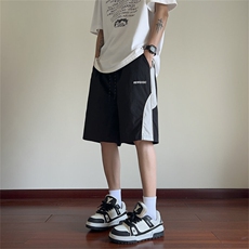 K1022特批27现货夏季防水拼接冲锋裤短裤男直筒五分裤潮，男装牛仔裤，电商B369（原A024）