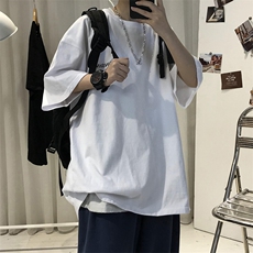 T06常年款男士休闲字母印花T恤衫外套圆领半袖五分袖TEE男女中性，男装T恤，星座115A-3