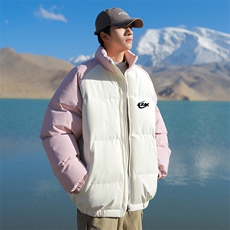 现货抖音得物可供视频三防加厚羽绒拼接棉衣外套面包棉服86621，男装棉衣，电商A486