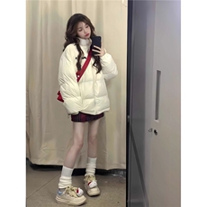 冬季百搭加厚羽绒服女大2025新款初中高中大学生中长款棉服外套，男装羽绒服，星座506A