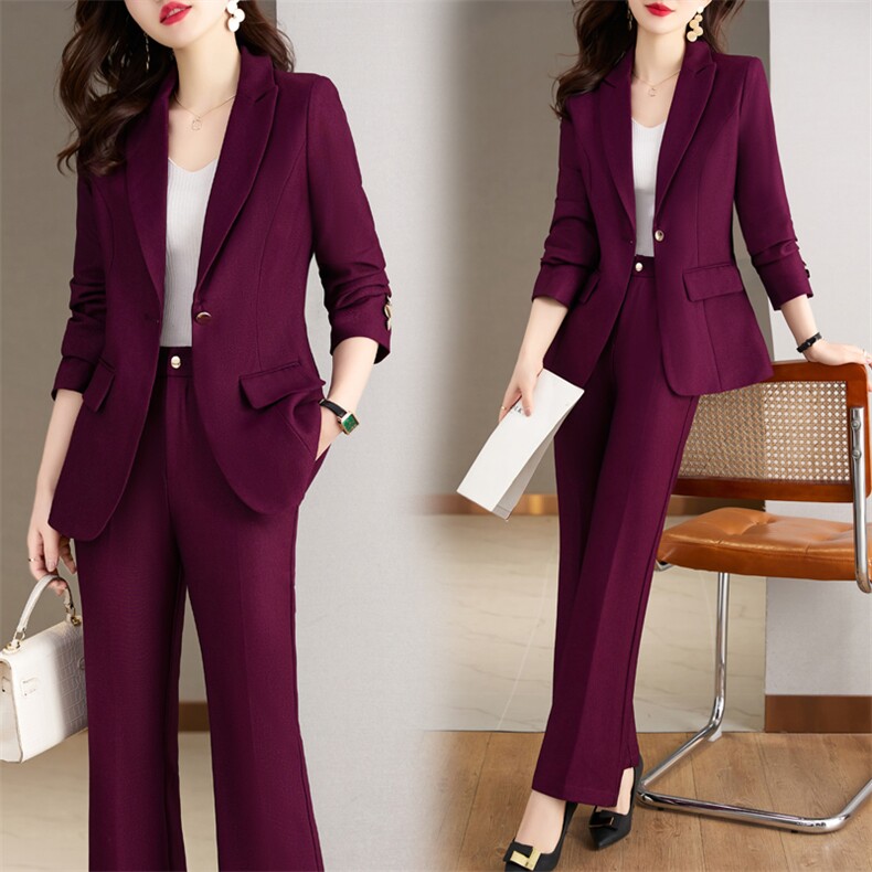 西装套装女高级感2023春秋时尚职业气质女神范休闲西服两件套正装，女装套装/套裙，韩然一族