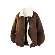 冬季新款美拉德毛领雾面PU皮棉服加绒加厚情侣棉衣PY5863P80，男装棉衣，电商A128