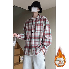 秋冬格子大码宽松加绒长袖衬衫外套C2170-特P24/CJ9734-特P40，男装衬衫，电商A007