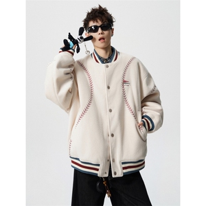 706-1-LK8796-P128 现货 秋冬男士美式运动夹棉棒球领棉服外套图片