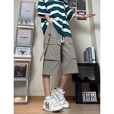 夏季新款潮牌立体剪裁大码宽松闲工装裤七分裤男2550特批36控68，男装牛仔裤，电商C305A