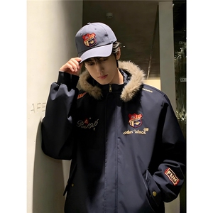 现货 美式复古刺绣徽章座山雕棉衣5045特P85图片