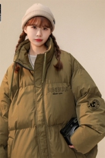 白鸭绒中性冬季新款字母印花百搭立领羽绒服YR219P195控258，男装羽绒服，A247A