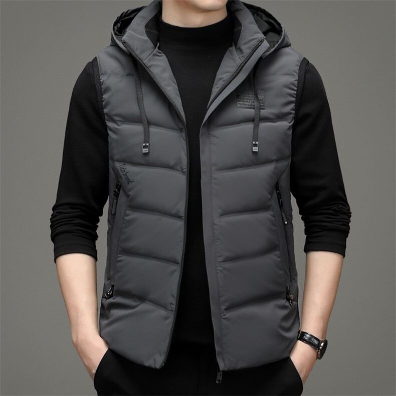 冬季新款休闲可脱卸帽羽绒服马甲中青年马甲外套爸爸ZS22103-P195,男装背心/马甲,电商B212（原钱塘6029）
