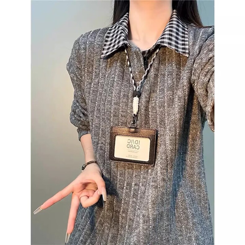 春季美式假两件格子拼翻领休闲卫衣男女POLO领外套潮L33799-P37,男装Polo衫,星座1008