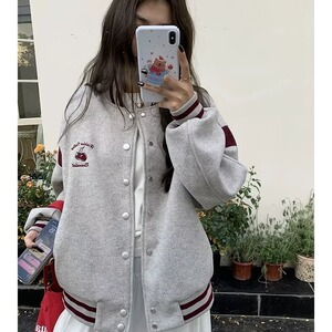 美式复古棒球服外套短款春秋设计感小众夹克WV54-P70图片