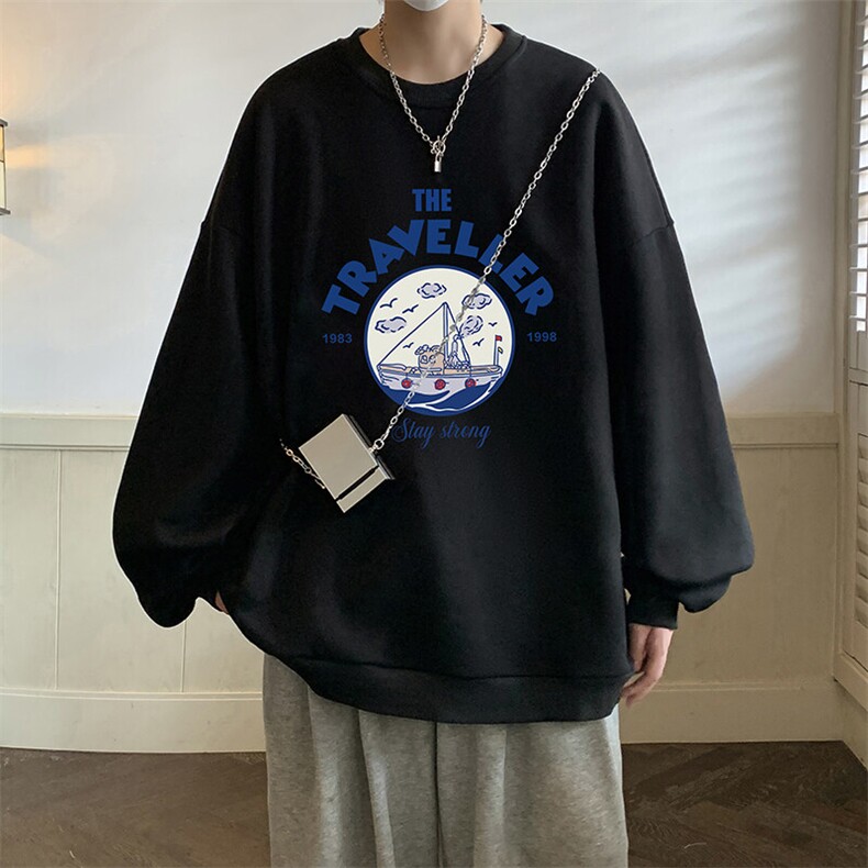 圆领卫衣男超大码胖子肥佬大号长袖t恤S6410-P28,男装T恤,电商A040