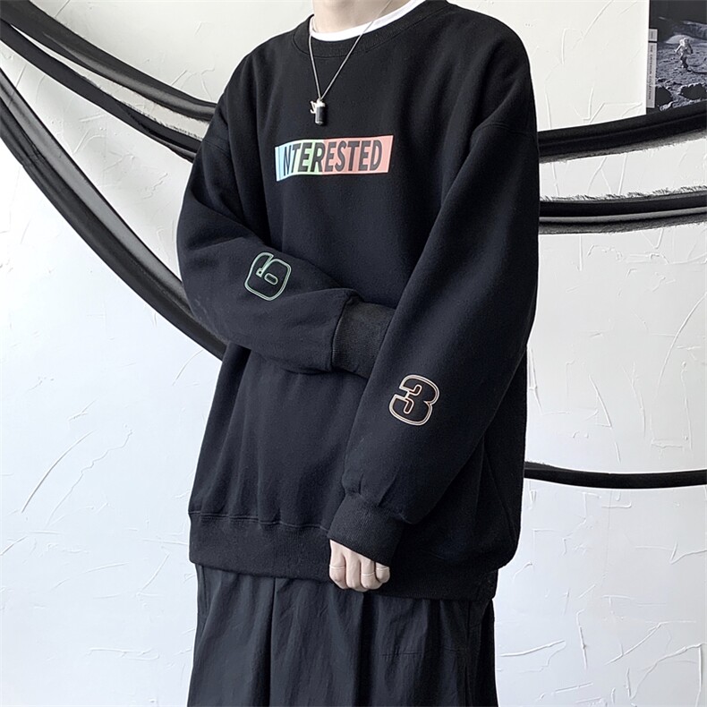 XZ607-1-WY08-P40秋季字母印花卫衣,男装卫衣,星座607-1