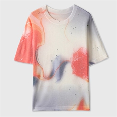 韩版短袖t恤女夏季2025新款圆领印花羊毛衫半袖薄款短款针织上衣，女装T恤，朝贺羊绒