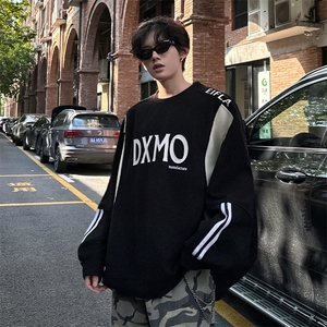 宽松休闲套头休闲慵懒感卫衣秋冬潮男华夫格卫衣常规P58 加绒P68图片
