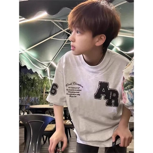 万针全刺绣工艺抖音得物高品质260克重磅纯棉双纱美式高街短袖T恤图片
