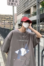 B239-D919-P28夏季个性印花落肩袖重磅短袖t恤男美式高街，男装T恤，星座514-2(原B239)