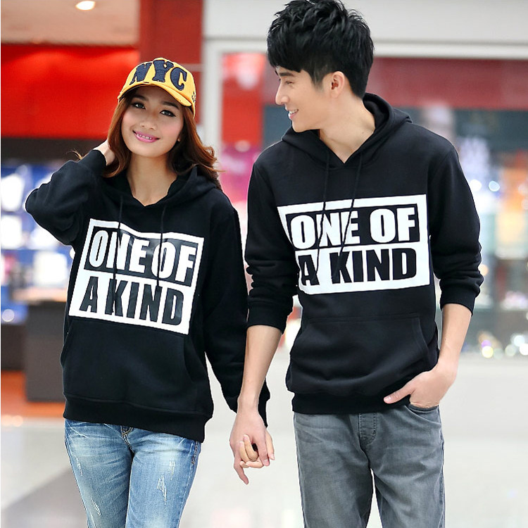 时尚情侣装连帽卫衣简约百搭休闲外套舒适保暖男女通用款，女装套装/套裙，秋牧寒烟