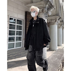 麂皮绒外套男春秋季2024新款小众上衣美式潮牌宽松休闲夹克，男装夹克，星座716-3