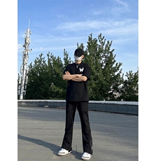 B221美式ins高街暗黑小众破洞拉链牛仔裤LK23069-P65控88，男装牛仔裤，电商B221