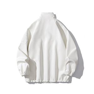 白底鳄鱼纹前胸钢印印花袖中钢印印花大码M-5XL夹克男JK77749P95图片