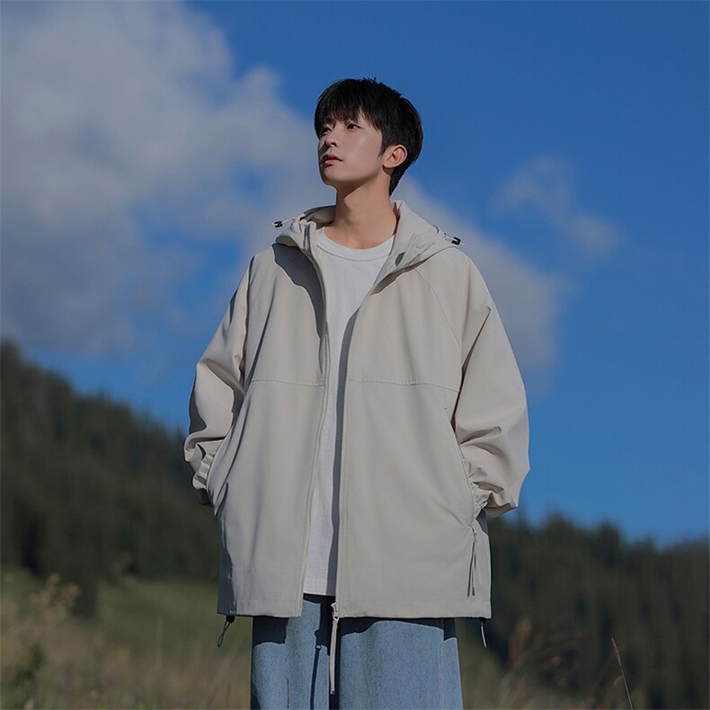 815A-MJ78352-65特春秋装新款纯色登山服三防冲锋衣外套男模,男装夹克,星座815A