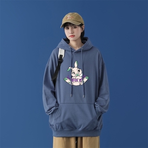 L2615P48中性模特新款卫衣男装宽松港风日系外套连帽衣服宽松卫衣图片