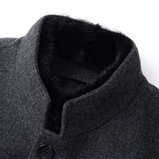 中年男士羊毛大衣中长款冬季加厚保暖爸爸装毛呢白鹅绒内胆外套，男装毛呢大衣，电商B212（原钱塘6029）